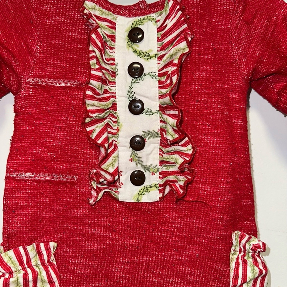 Baby Girl Ricrac & Ruffles Romper 12M Red Christmas Holiday - Picture 2 of 15